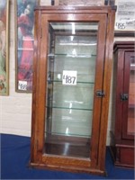 Antique Oak Tabletop Display Cabinet