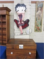 Betty Boop Wall Hanging & Pine Pantry Cupboard