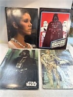 Lot Of 4 Vintage Star Wars School Folders