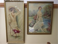 (2) Framed Lady Pictures