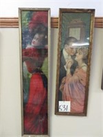 (2) Yard Long Framed Pictures - (1) Pabst &