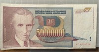 Nikola Tesla $5 million bank note