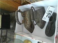 Vintage Cast Metal Irons / Cobbler Shoe Lot
