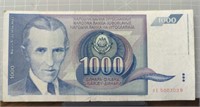 Nikola Tesla $1,000 banknote