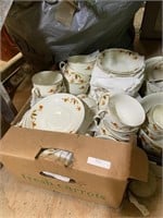 hall autumn leaf teacup and bowls and plates