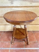 Vintage 26 inch solid oak side table 24 inch