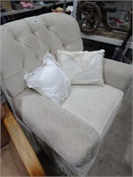 White Overstuffed Chair w/ Pillows