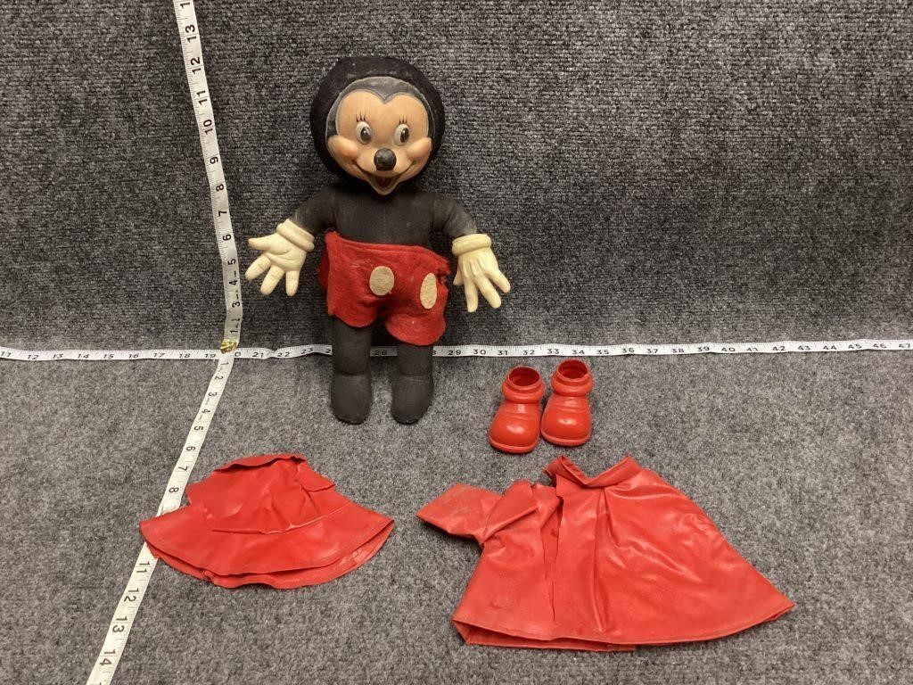 Old Mickey Mouse Doll and Clothes