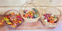 (3) baskets with fall decor