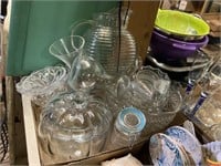 clear glass decor and bowls