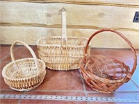 (3) wicker baskets