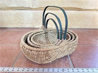 (3) nesting wicker baskets