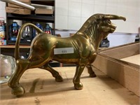 heavy gold metal decorative bull