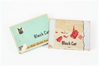 BLACK CAT TOBACCO TIN WITH CARDBOARD SLEEVE