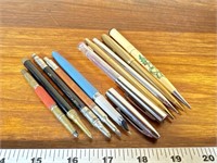 Antique mechanical pencils, fountain pen