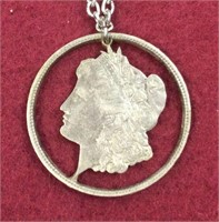 GREAT Coin Dealer US Morgan Silver Dollar Necklace