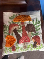 Vintage mushroom pillow