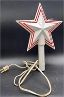 RED/WHITE PLASTIC TREE TOPPER-APPROX 8 INCHES