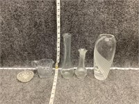 Glass Pitcher and Vase Bundle
