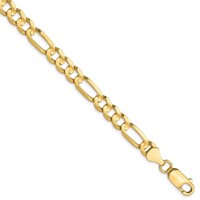 10k Yellow Gold Fancy Link Ankle Bracelet