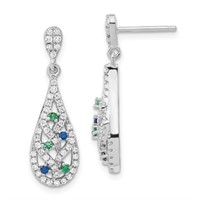 Sterling Silver Austrian Crystal Dangle Earrings