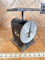 Antique scale with eagle and American flag logo
