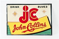 DRINK JOHN COLLINS EMBOSSED SST SIGN