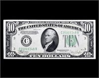 1934-C $10 FEDERAL RESERVE NOTE CHOICE UNCIRC