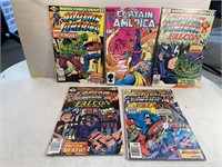 Lot of 5 Vintage Captain America Comic Books