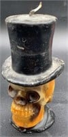 GURLEY SKULL W/ TOPHAT CANDLE