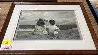 Kids on the Beach Framed Print