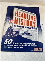 Vintage Indianapolis News Headline History WW2