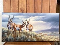 Antelope on the Prairie canvas art 36“ x 18“