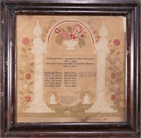 Folk Art Sampler Sears Family Record 1846