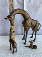 Brass Giraffe Figures