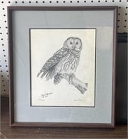 Framed owl print
