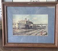 Framed Train Depot Print