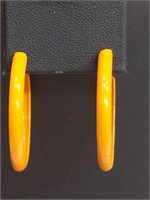 Small orange hoop earrings
