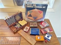Vintage games Chinese checkers, playing cards,