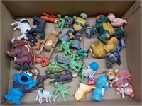 Plastic figures, animals, care bear