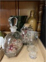 glass bottles and bases