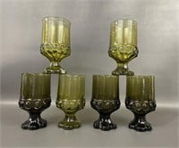 Six Franciscan Madeira Citron Footed Glasses