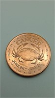 "Cancer" 1 Ounce Copper Round