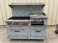 Sierra 60” gas 6-burner 24” griddle broiler 2 oven