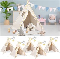 Woanger 6 Set Teepee Tent for Kids with 10ft