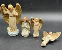 COLLECTION OF VINTAGE ANGELS-DIFF COMPOSITES 4 PCS
