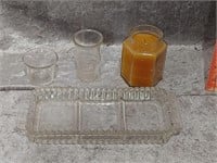 Candle & Small Vase & Tray