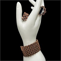 Vintage Renoir Copper Bracelet & Earrings - Signed