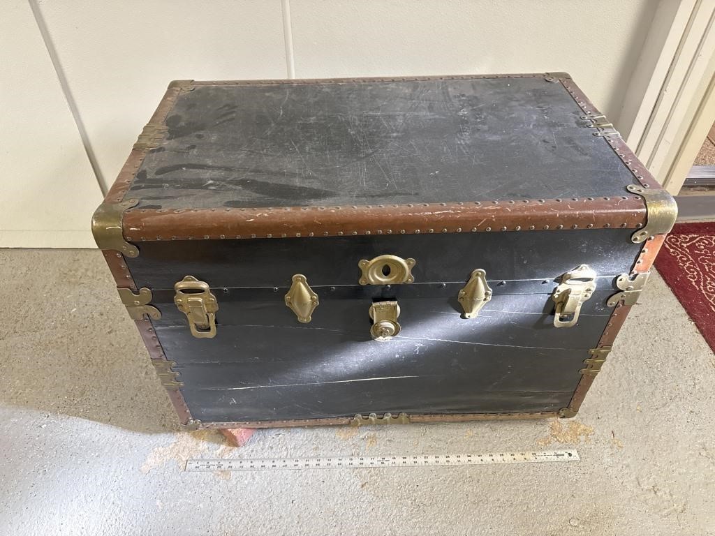 Huge antique steamer trunk 36 inches wide