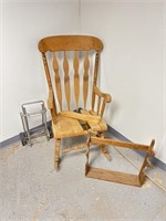 Antique rocking chair in need of some love with a